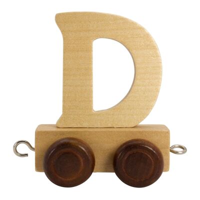 Letters train made of wood A-Z, locomotive, wagon, 5.5 cm - 7373 D