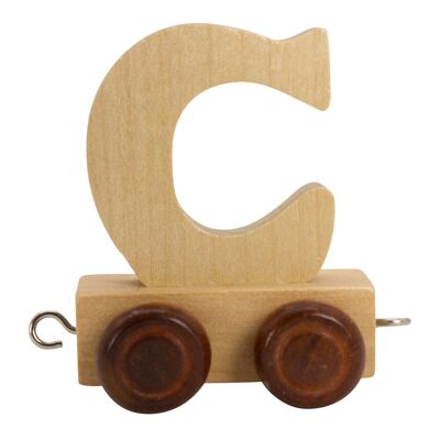 Treno di lettere in legno A-Z, locomotiva, vagone, 5,5 cm - 7373 C