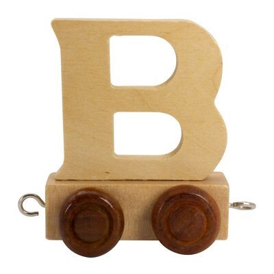 Letters train made of wood A-Z, locomotive, wagon, 5.5 cm - 7373 B