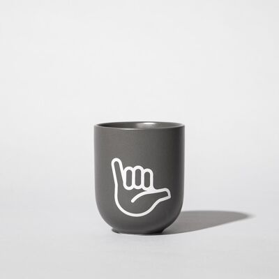 Taza de porcelana HANG LOOSE – gris mate