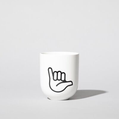 Porcelain mug HANG LOOSE – matt white