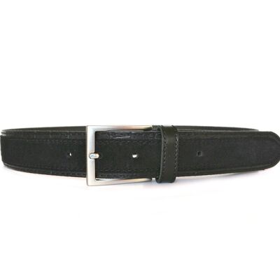 Leather belt. AV 7 BLACK