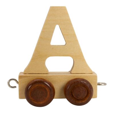 Letters train made of wood A-Z, locomotive, wagon, 5.5 cm - 7373 A