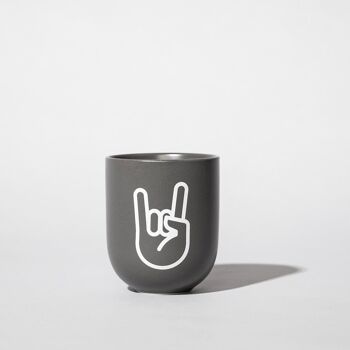 Mug en porcelaine ROCK`n`ROLL – gris mat - fait main 1