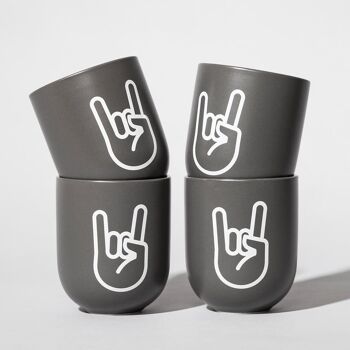 Mug en porcelaine ROCK`n`ROLL – gris mat - fait main 4