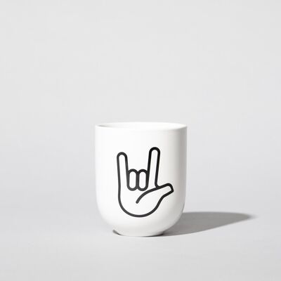 Porcelain mug I LOVE YOU – matt white - handmade