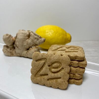 Bio-vegane Ingwer-Zitronen-Kekse ohne Gluten oder Laktose – 100 g (~17 Kekse)