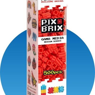 PIX BRIX PIXEL ART SET 500 RED PIECES MIDDLE RANGE
