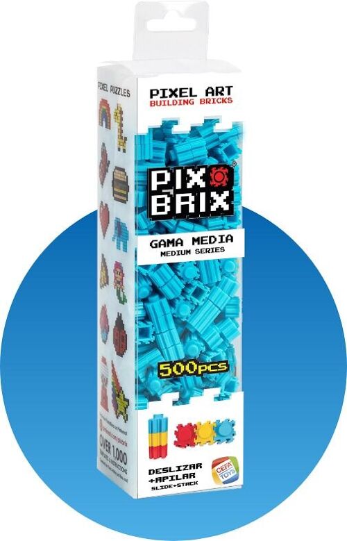 PIX BRIX PIXEL ART SET 500 PIEZAS AZULES GAMA MEDIA