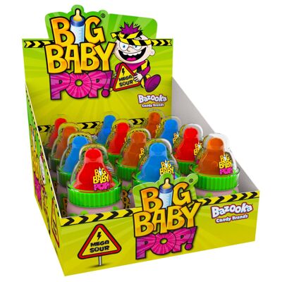 Topps Display Box of 12 Big Baby Pop - Mega Sour flavor