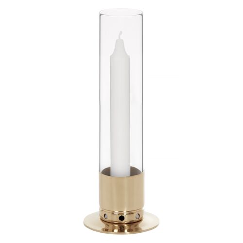 Candleholder Kattvik with storm glass - Brass