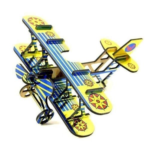 Puzzle 3D Biplan Bleu/jaune