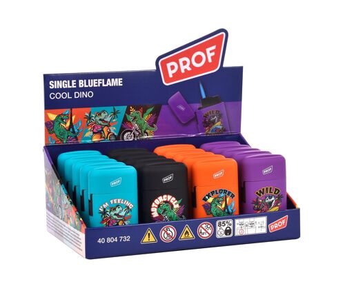 PROF présentoir 20 briquets CAPSULE JETFLAME COOL DINO