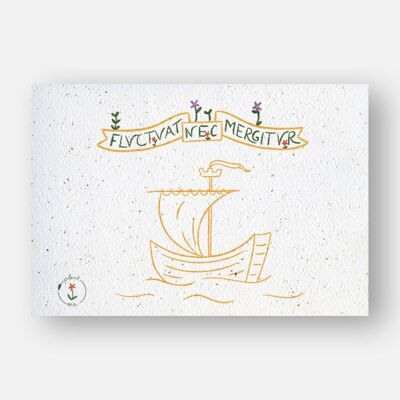 Carte à planter - Fluctuat nec mergitur