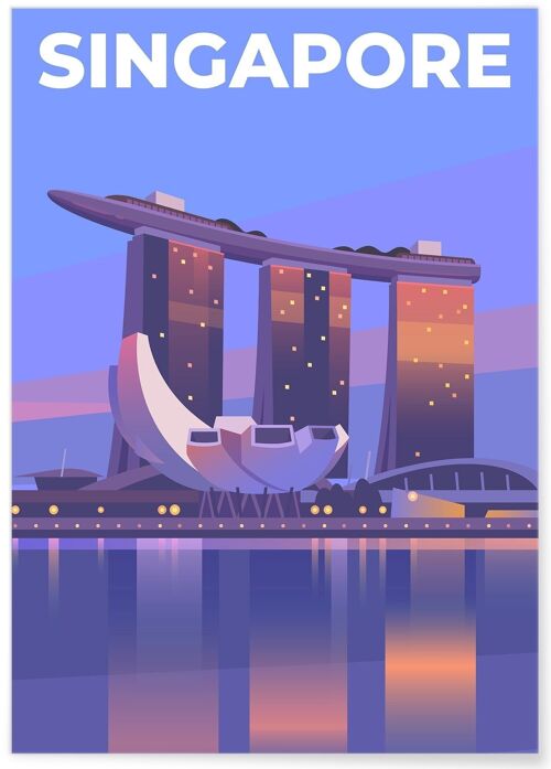 Affiche illustration Singapour