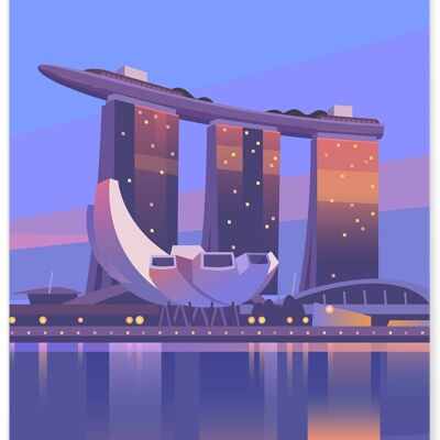 Cartel de ilustración de Singapur.