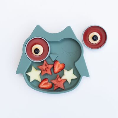 Silicone Suction Plate - Owl