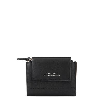 Geldbörse in STAMP-Farbe Petra ST2001, Damen, Leder, schwarz