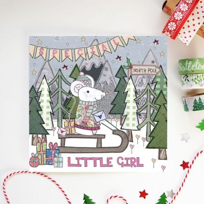 Spezielle Weihnachtskarte für kleine Mädchen