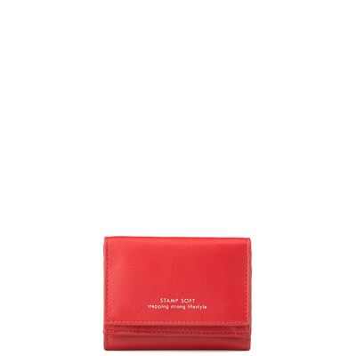 Portefeuille couleur STAMP Petra ST2009, femme, cuir, rouge