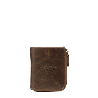 STAMP - West Wallet, ST3324, Herren, Rindsleder, Khaki