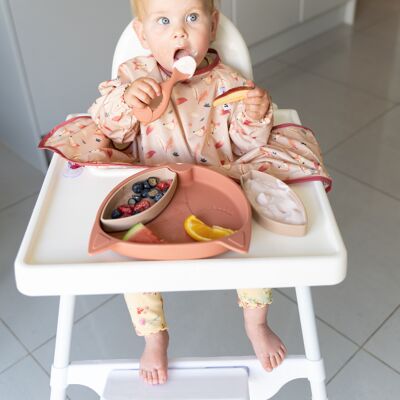 Tidy Tot Bib & Tray Weaning Kit for Baby Led Weaning Feeding Mealtime (Sage  Green)