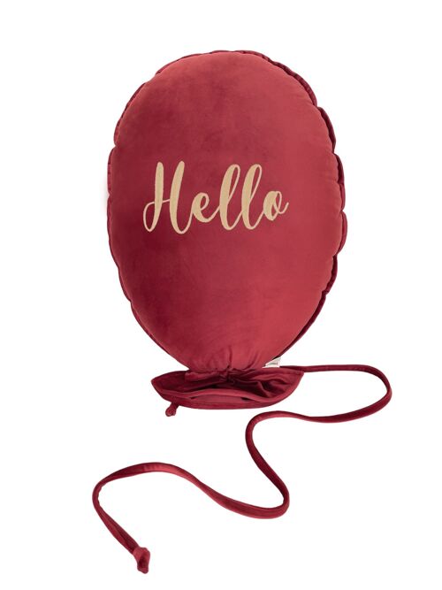 BALON DEKORACYJNY DELUX CARMIN RED HELLO LIGHT GOLD