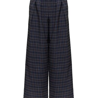 Heike - Checked trousers made of merino wool