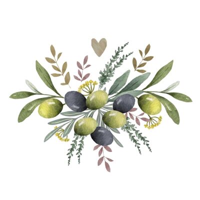 Serviette Olives & Herbes 33x33