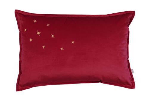 PILLOW DELUX CARMIN RED STARS