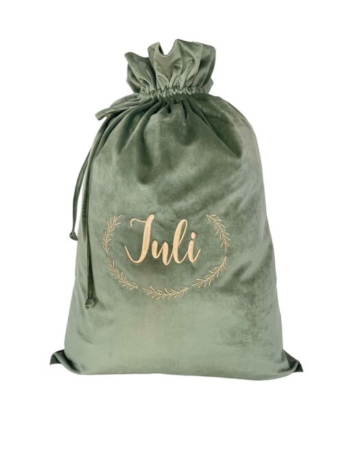 CHRISTMAS BAG FOREST GREEN PERSONALIZED