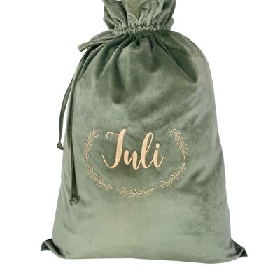 CHRISTMAS BAG FOREST GREEN PERSONALIZED