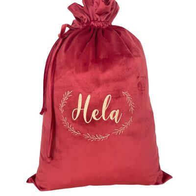 CHRISTMAS BAG CARMIN RED PERSONALIZED