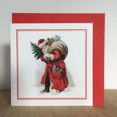 Double greeting card: Santa Claus