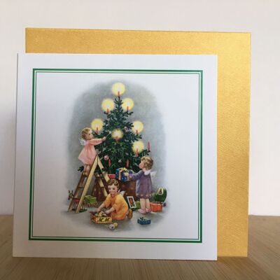 Double greeting card: Christmas tree