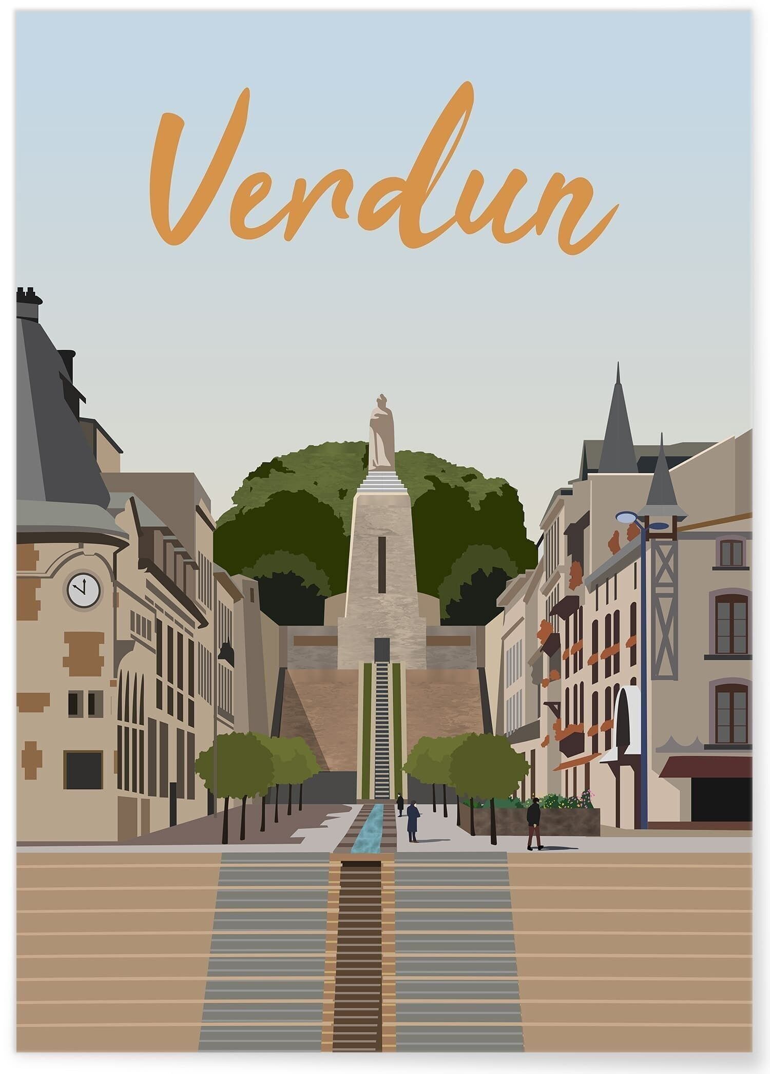 Manifesto dell'illustrazione della città di Verdun