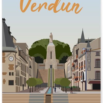 Cartel de ilustración de la ciudad de verdún.