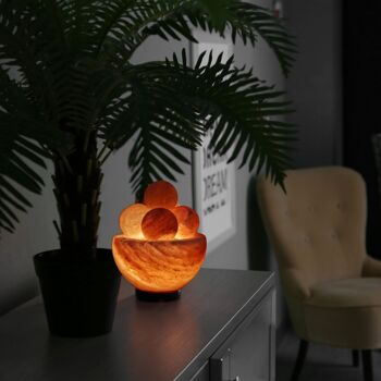 Lampe en Cristal de Sel d'Himalaya 2Kg – 4 boules de massages - Matière Naturelle - Idée Cadeau et Décoration 3