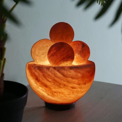 Lampada di cristallo di sale dell'Himalaya 2Kg – 4 palline da massaggio – Materiale naturale – Idea regalo e decorativa