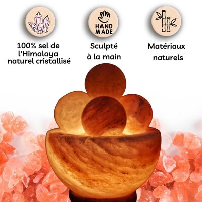 Himalayan Salt Crystal Lamp 2Kg – 4 massage balls – Natural Material – Gift and Decoration Idea
