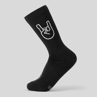 Chaussettes ROCK`n`ROLL noir - en coton biologique - chaussettes de sport