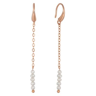 Chain earrings GABRIELLE Gold & Cultured pearls
