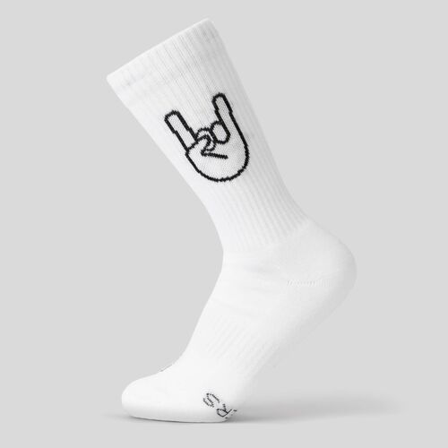 Socken ROCK`n`ROLL weiß - aus Biobaumwolle - Sportsocken