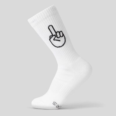 Chaussettes F*CK YOU blanc - en coton biologique - chaussettes de sport