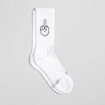 Chaussettes F*CK YOU blanc - en coton biologique - chaussettes de sport 3