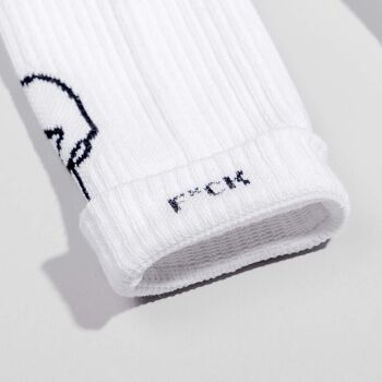 Chaussettes F*CK YOU blanc - en coton biologique - chaussettes de sport 6