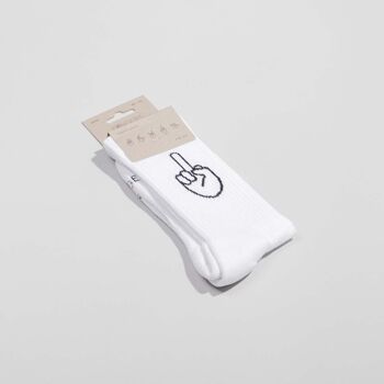 Chaussettes F*CK YOU blanc - en coton biologique - chaussettes de sport 7
