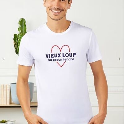 T-shirt homme Vieux Loup - Cadeau Noël
