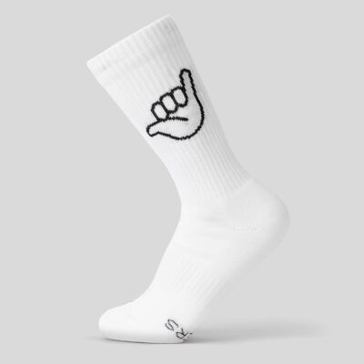 Chaussettes HANG LOOSE blanc - en coton biologique - chaussettes de sport