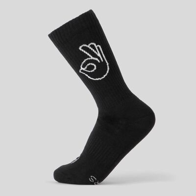 Socken OK schwarz - aus Biobaumwolle - Sportsocken